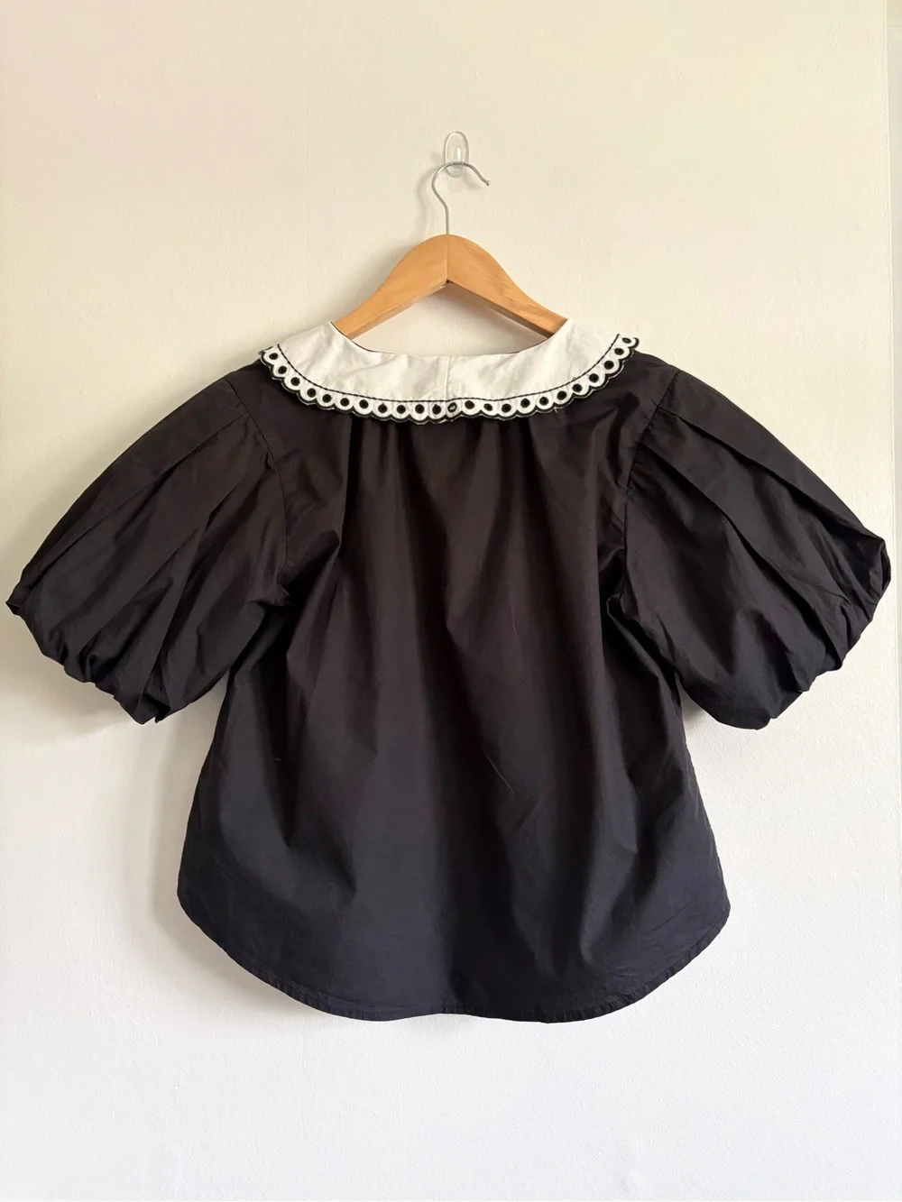 By Anthropologie Puff-Sleeve Collared Top NEW